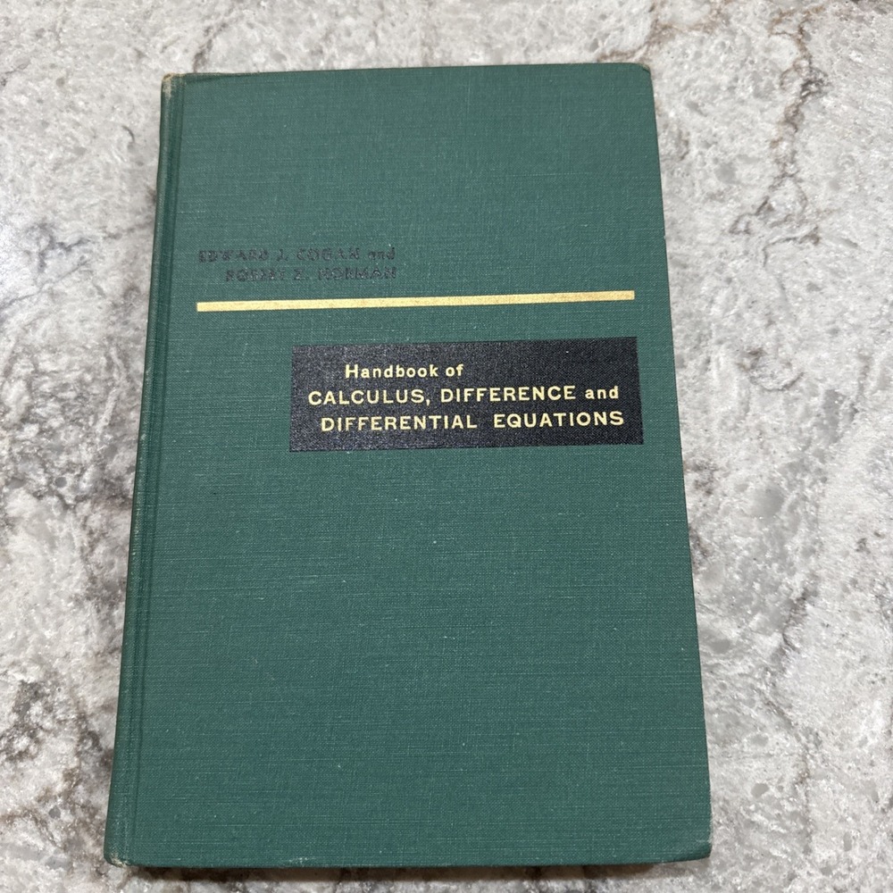 Handbook of Calculus, Difference and Differential Equations- Edward Cogan - 1958